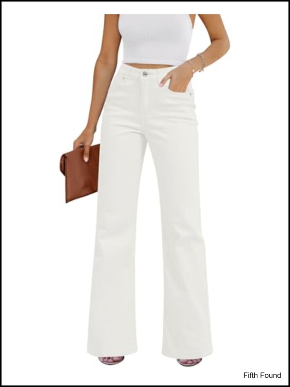 High Rise Wide Leg Flare Jeans Stretchy Denim Pants